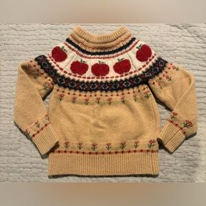 KJP Kids Kiel James Patrick Girls Wool Sweater 4T 90’s Kid Classic Apple Design